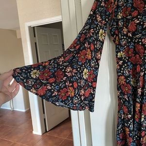 Bell Sleeve Floral Dress
